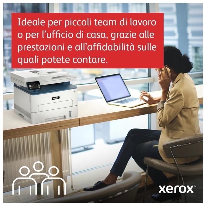 Xerox B235 Multifunzione Laser A4 Copia Stampa Scansione Fax 34ppm Bianco e Nero, Wireless con Stampa Fronte Retro, Pannello Touch a Colore