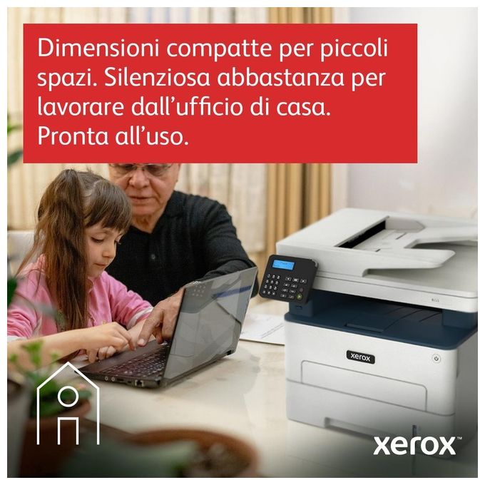 Xerox Stampante Multifunzione B225 Laser A4 34ppm Wireless con ADF e 2 Vassoi