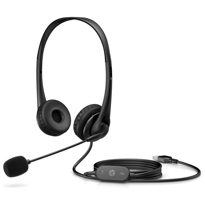 HP Stereo USB Headset G2 Auricolare Cablato a Padiglione Ufficio Nero
