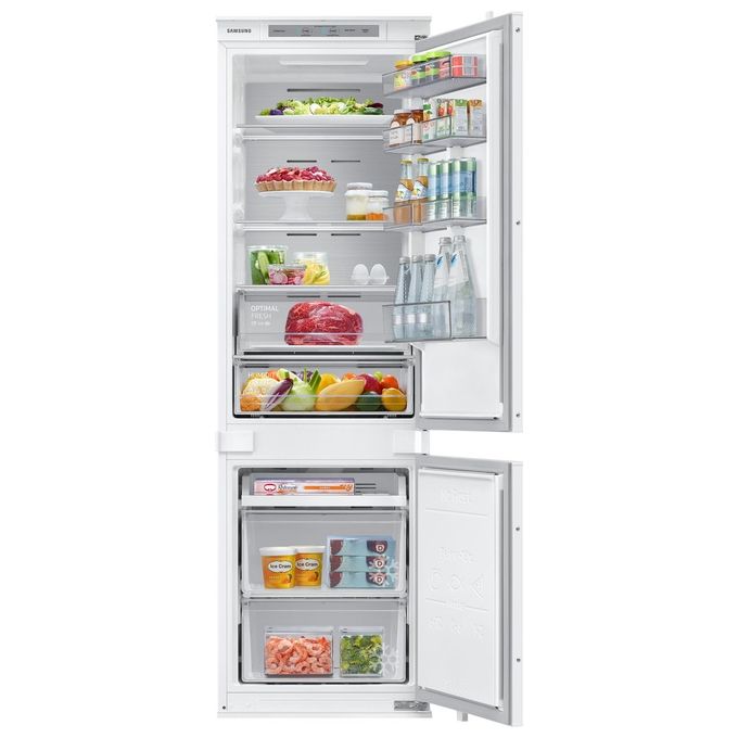 Samsung BRB26703CWW Frigorifero Combinato da Incasso Capacita' 267 Litri Classe energetica C Total No Frost All Around Cooling Rivestimento Interno in Acciaio 177.5 cm Bianco