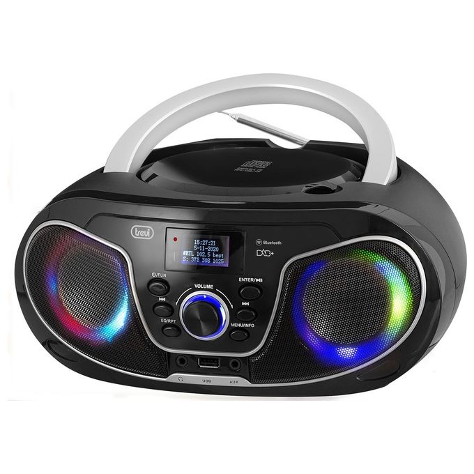 Trevi CMP 588 DAB Stereo Portatile CD Boombox Radio Dab+ Bluetooth Aux-In Nero