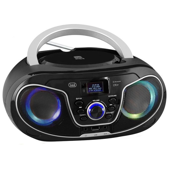 Trevi CMP 588 DAB Stereo Portatile CD Boombox Radio Dab+ Bluetooth Aux-In Nero