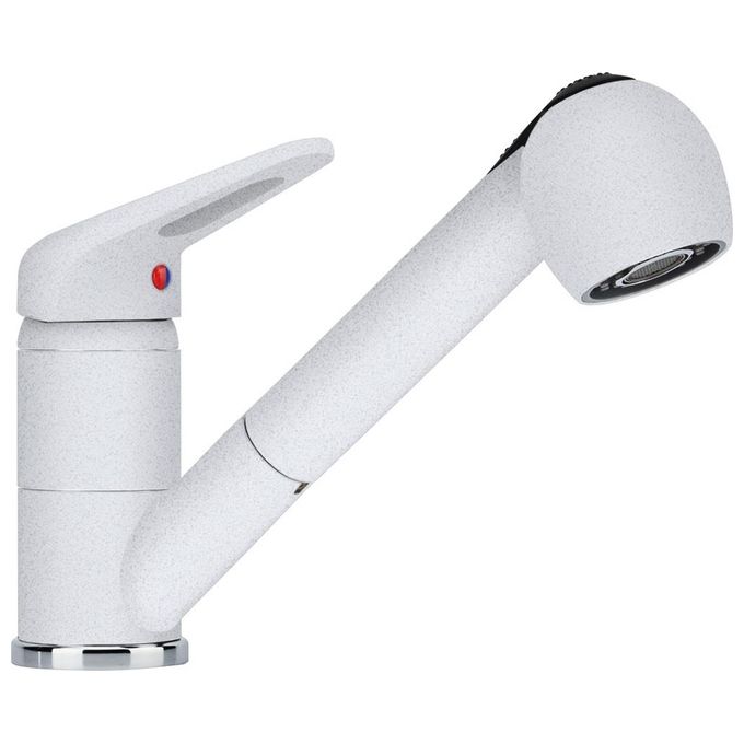 Franke Novara-Plus Doccia Miscelatore monocomando con canna girevole 120° e doccetta estraibile Bianco 115.0470.669