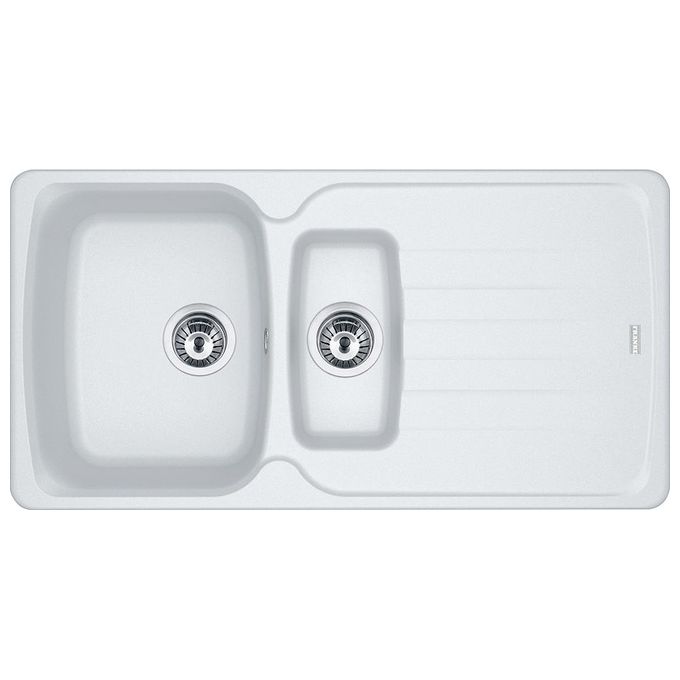 Franke AZG 651 Lavello Sintetico da Incasso Standard Serie Antea 1 Vasca 1-2 + Gocciolatoio 97 cm Bianco 114.0490.278