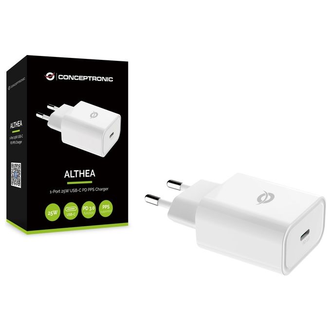 Conceptronic ALTHEA10W Caricabatterie 2 Porte Usb Bianco 25W