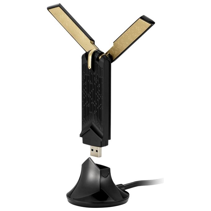 ASUS USB-AX56 Adattatore Wireless USB, Doppia banda Per Una Maggiore Compatibilita' Con I Tuoi Dispositivi, Connessione Veloce Grazie al WiFi 6, Non Necessita' di Installazione, Nero