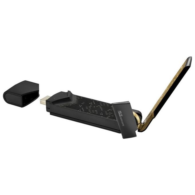 ASUS USB-AX56 Adattatore Wireless USB, Doppia banda Per Una Maggiore Compatibilita' Con I Tuoi Dispositivi, Connessione Veloce Grazie al WiFi 6, Non Necessita' di Installazione, Nero