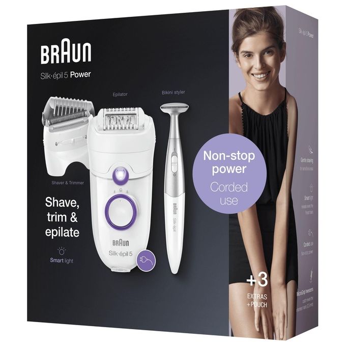 Braun SE5825P Epilatore 2 Velocita' 28 Pinze Bianco