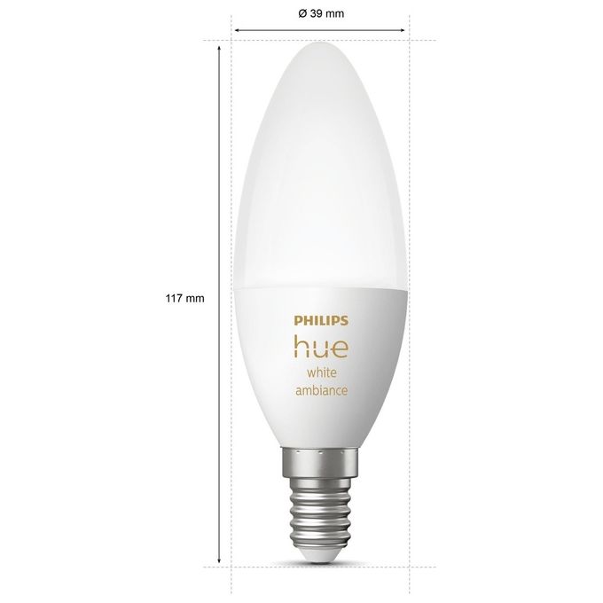 Philips Hue White Ambiance 2 Lampadine Smart E14 25 W