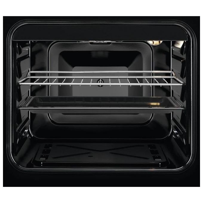 Electrolux LKK500000W - Cucina a gas con forno elettrico statico, 50 cm, 56 L, Classe A, 4 fuochi, accensione elettronica, vano portaoggetti, Bianco