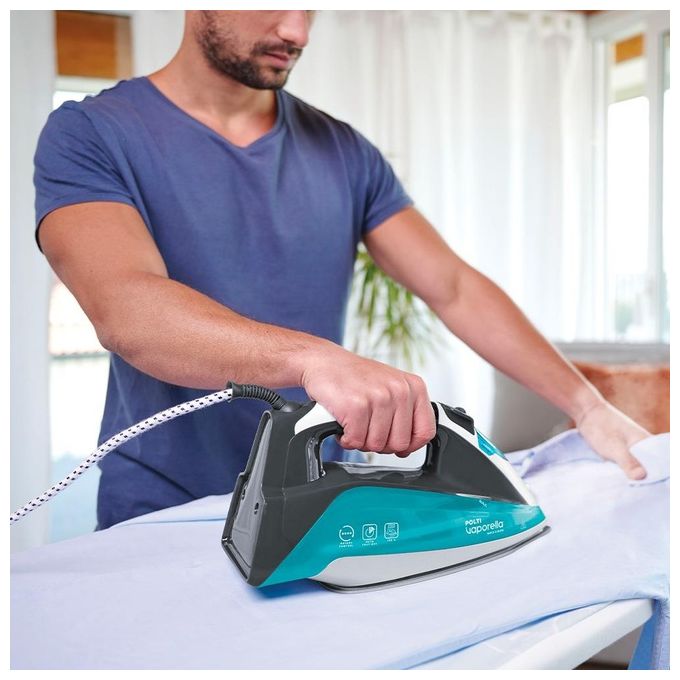 Polti Vaporella QuickandSlide QS220 Ferro da Stiro a Vapore 350 ml 2400 W 40 g-min Colpo di Vapore 250g Display Digitale Piastra Pro-Steam