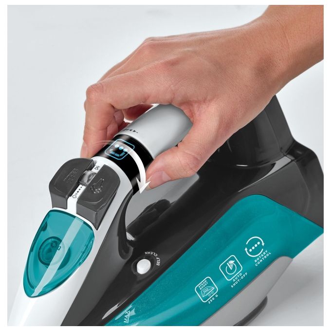 Polti Vaporella QuickandSlide QS220 Ferro da Stiro a Vapore 350 ml 2400 W 40 g-min Colpo di Vapore 250g Display Digitale Piastra Pro-Steam