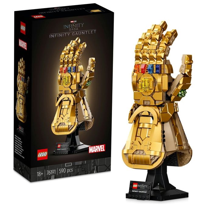 LEGO Super Heroes Marvel 76191 Guanto dell'Infinito di Thanos, Modello da Costruzione Avengers da Collezione, Set per Adulti