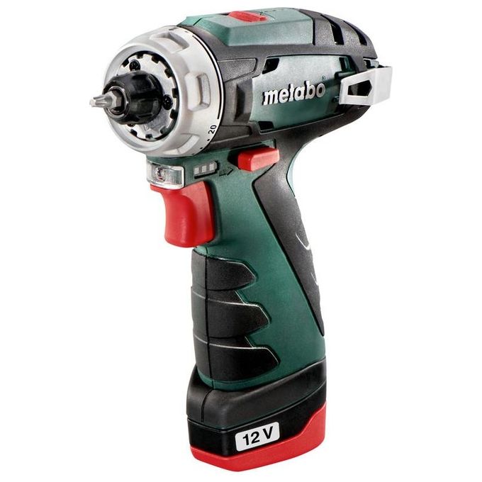 Metabo POWERMAXX BS BASIC Trapano Avvitatore a Batteria 1400 Giri-min Senza Chiave 800 g Nero-Rosso