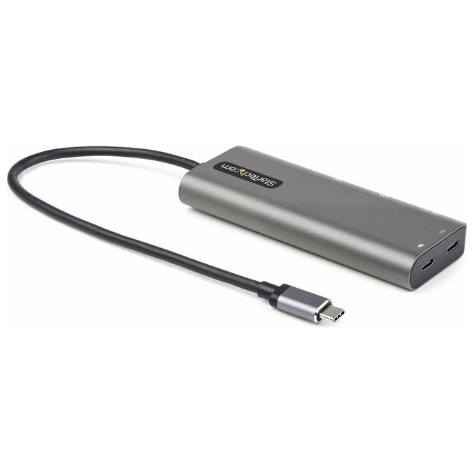 StarTech.com Adattatore Multiporta Usb-C a Hdmi o Mini Displayport 4k 60hz 100W Power Delivery 10Gbps Cavo Integrato da 12cm
