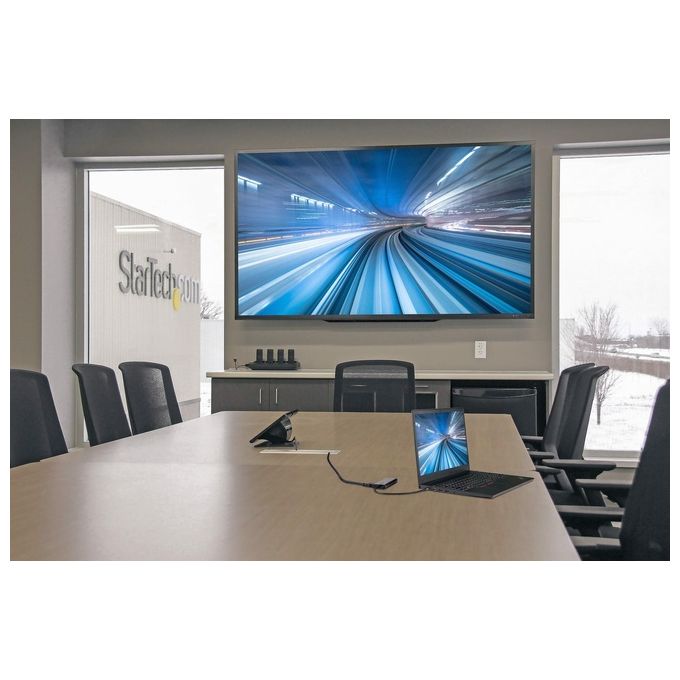 StarTech.com Adattatore Multiporta Usb-C a Hdmi o Mini Displayport 4k 60hz 100W Power Delivery 10Gbps Cavo Integrato da 12cm