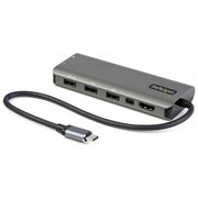 StarTech.com Adattatore Multiporta Usb-C a Hdmi o Mini Displayport 4k 60hz 100W Power Delivery 10Gbps Cavo Integrato da 12cm