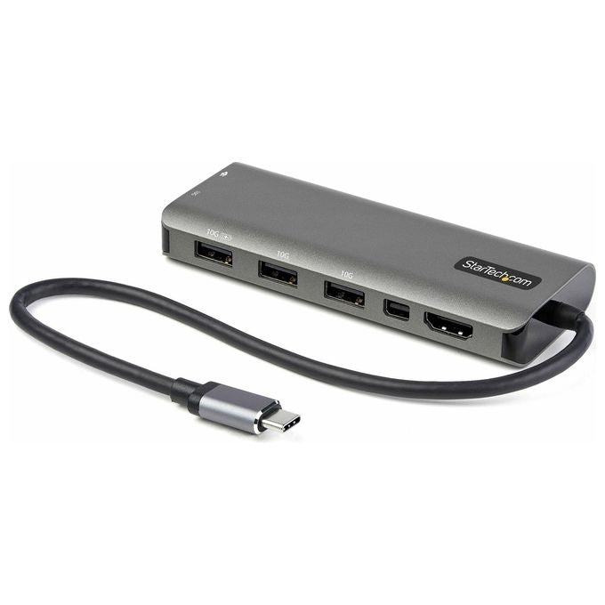 StarTech.com Adattatore Multiporta Usb-C a Hdmi o Mini Displayport 4k 60hz 100W Power Delivery 10Gbps Cavo Integrato da 12cm
