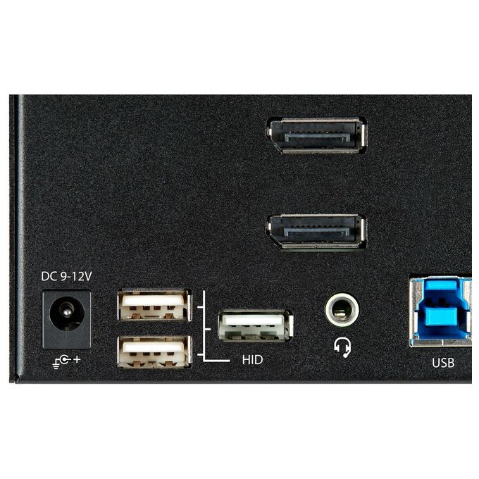 StarTech.com KVM Switch Displayport a Due Porte e Triplo Monitor Dp Commutazione con Tasti di Scelta Rapida