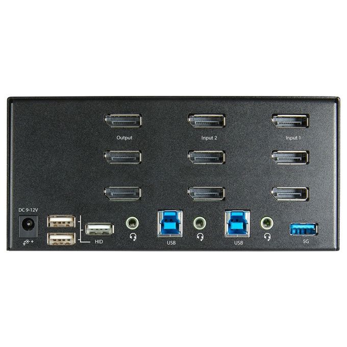 StarTech.com KVM Switch Displayport a Due Porte e Triplo Monitor Dp Commutazione con Tasti di Scelta Rapida