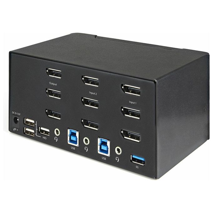 StarTech.com KVM Switch Displayport a Due Porte e Triplo Monitor Dp Commutazione con Tasti di Scelta Rapida