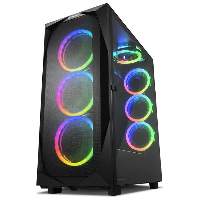 Sharkoon Cabinet atx Sharkoon 8slot 50,1x23,8x55cm 4x3,5' 5x2,5' 2xusb3.0 4xvent-rgb-120mm 3xvent-rgb-140mm Finestra Laterale