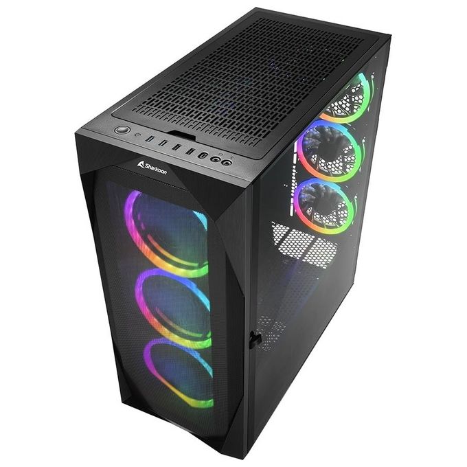 Sharkoon Cabinet atx Sharkoon 8slot 50,1x23,8x55cm 4x3,5' 5x2,5' 2xusb3.0 4xvent-rgb-120mm 3xvent-rgb-140mm Finestra Laterale