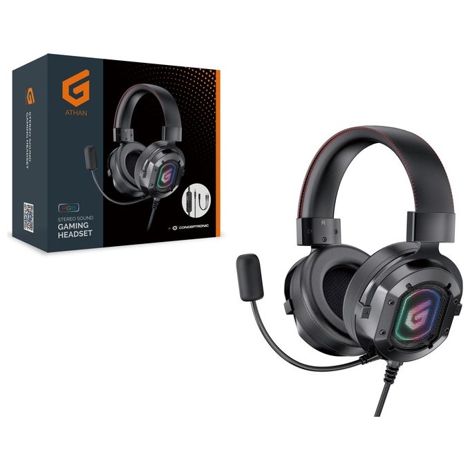 Conceptronic ATHAN03B Cuffia Gaming Stereo Sound Nero