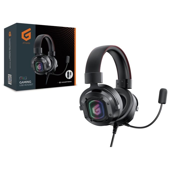 Conceptronic ATHAN02B Cuffia Gaming Usb 7.1 Nero