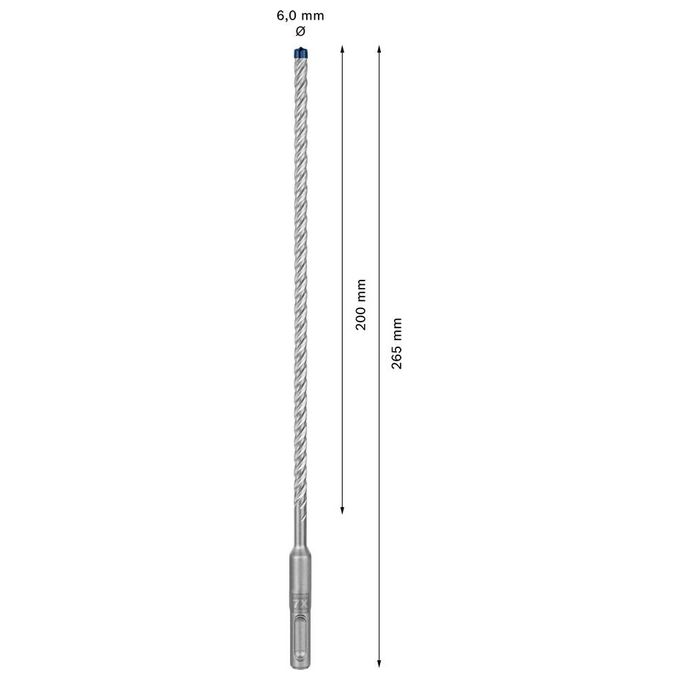 Bosch Punta per Martelli Expert SDS Plus-7X per Calcestruzzo Armato Diametro 6.00x265mm