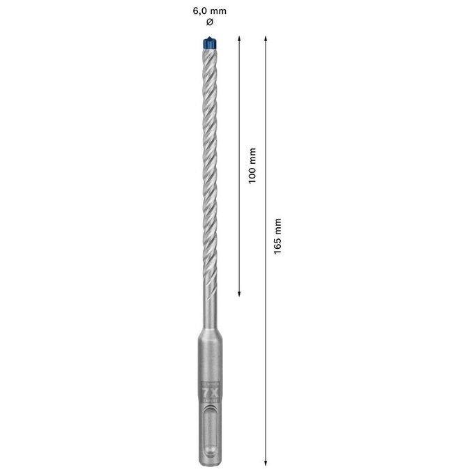 Bosch Punta per Martelli Expert SDS Plus-7X per Calcestruzzo Armato Diametro 6.00x165mm