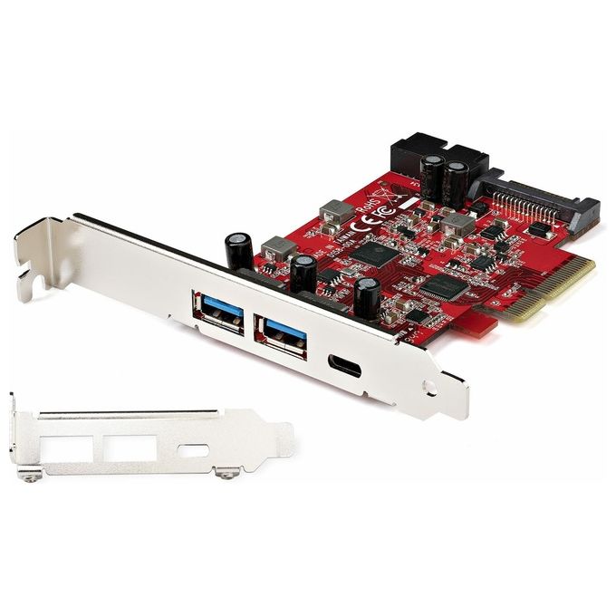 TarTech.com Scheda PCIe a 5 Porte USB Scheda PCIe USB 3.1 Gen 2 10Gbps con 1x USB-C e 2x USB-A - 1x 2 Porte IDC