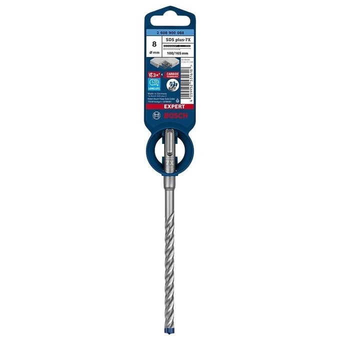 Bosch Punta per Martelli Expert SDS Plus-7X per Calcestruzzo Armato Diametro 8.00x165mm