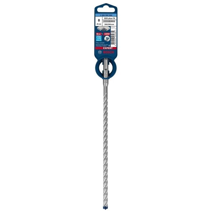 Bosch Punta per Martelli Expert SDS Plus-7X per Calcestruzzo Armato Diametro 8.00x265mm