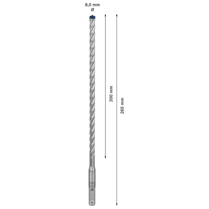 Bosch Punta per Martelli Expert SDS Plus-7X per Calcestruzzo Armato Diametro 8.00x265mm
