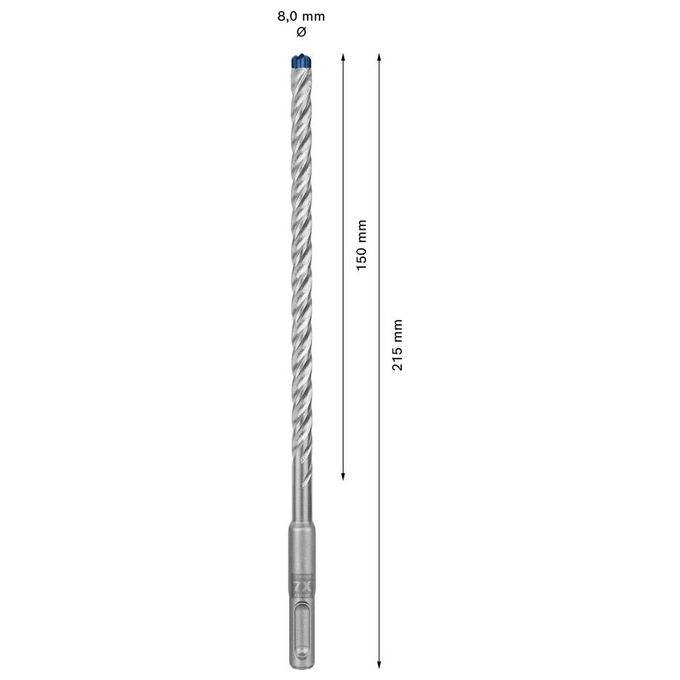 Bosch Punta per Martelli Expert SDS Plus-7X per Calcestruzzo Armato Diametro 8.00x215mm