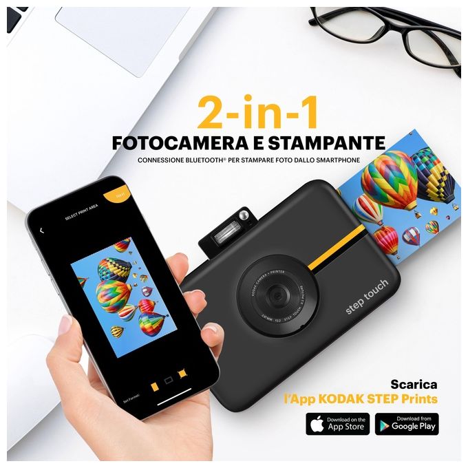 Kodak Step Touch 13Mp a Stampa Istantanea Ink Bianco