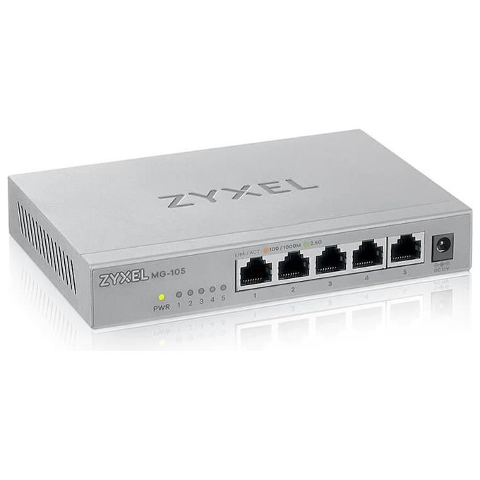 Zyxel MG-105 Switch Non Gestito 2.5G Ethernet 100-1000-2500 Acciaio