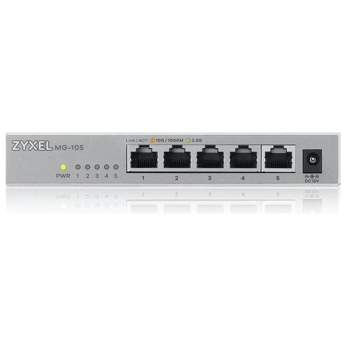 Zyxel MG-105 Switch Non Gestito 2.5G Ethernet 100-1000-2500 Acciaio