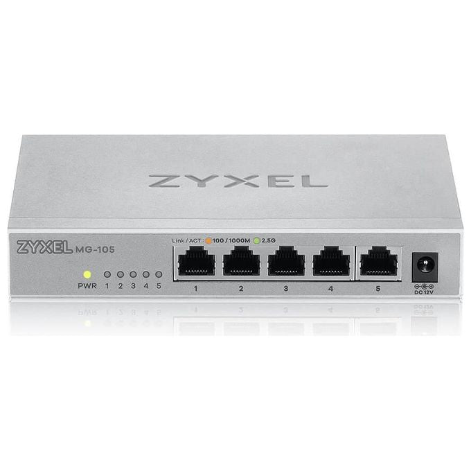 Zyxel MG-105 Switch Non Gestito 2.5G Ethernet 100-1000-2500 Acciaio