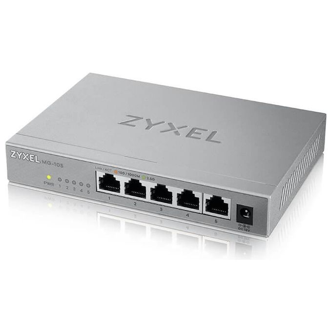 Zyxel MG-105 Switch Non Gestito 2.5G Ethernet 100-1000-2500 Acciaio