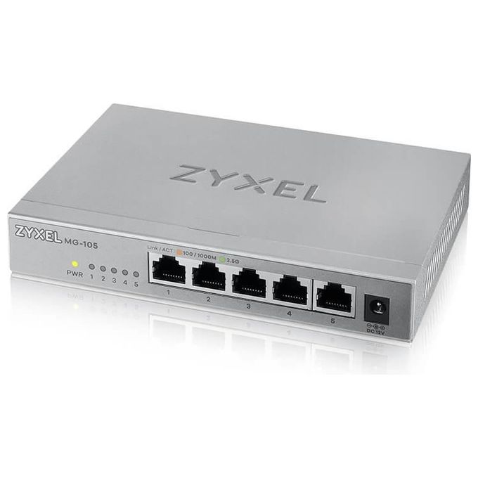 Zyxel MG-105 Switch Non Gestito 2.5G Ethernet 100-1000-2500 Acciaio
