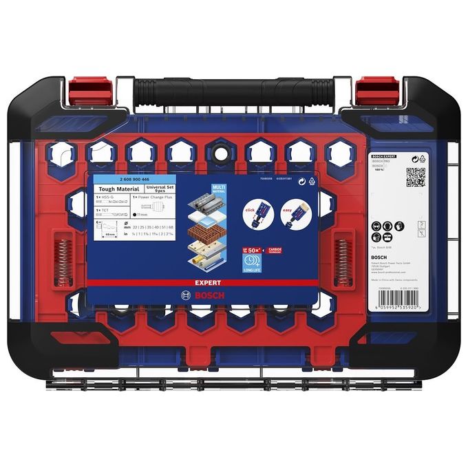 Bosch 14x Set di Seghe a Tazza Expert Tough Material per Legno con Metallo Diametro 20-76mm