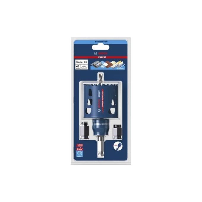 Bosch Starter Kit Seghe a Tazza Expert Tough Material per Legno con Metallo Diametro 68mm