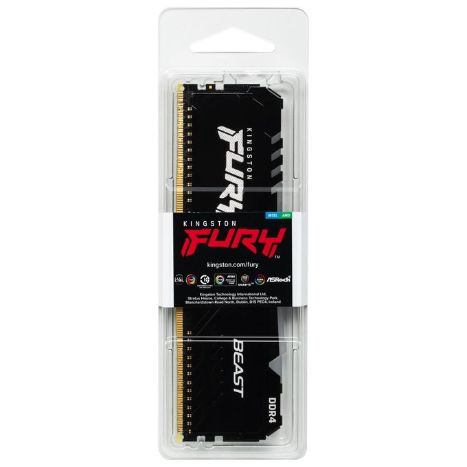 Titolo Amazon : Kingston FURY Beast RGB 8GB 3600MT-s DDR4 CL17 Memoria Gaming Kit per Computer Fissi Modulo Singolo KF436C17BBA-8 8GB Modulo Singolo 3600MT-s 8Gbit