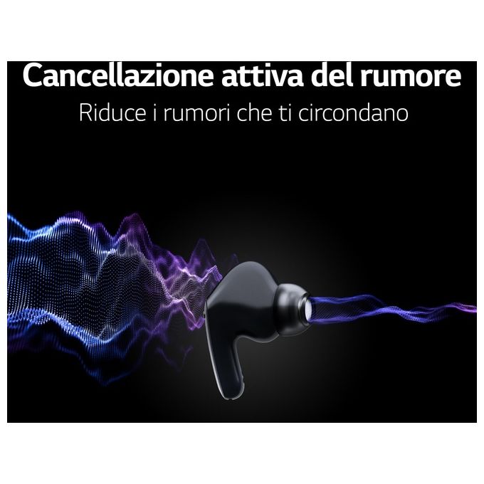 [ComeNuovo] LG TONE Free FP5 In-Ear True Wireless Cancellazione Attiva del Rumore e Audio Meridian Bluetooth Nero