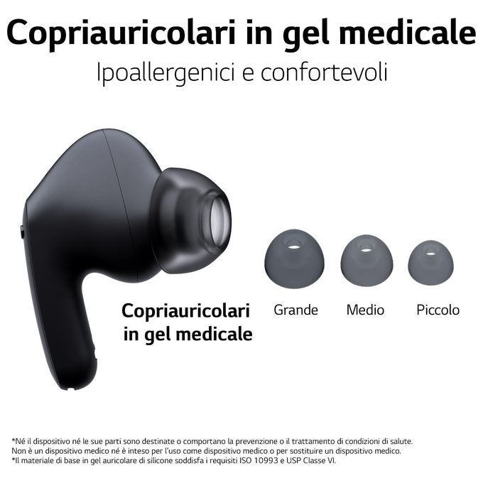 [ComeNuovo] LG TONE Free FP5 In-Ear True Wireless Cancellazione Attiva del Rumore e Audio Meridian Bluetooth Nero