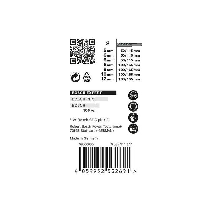 Bosch Professional 7x Set di Punte per Martelli Expert SDS Plus