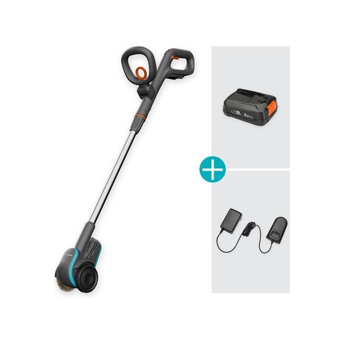 Gardena Set Spazzola per Fughe EasyWeed 1800-18V P4A Pronto a Uso
