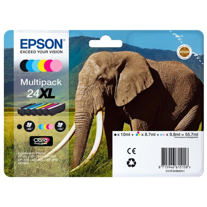 Epson 24 5.1 ml magenta chiaro originale cartuccia dinchiostro per Expression Photo XP-55, 750, 760, 850, 860, 950, 960, Expression Premium XP-750, 850